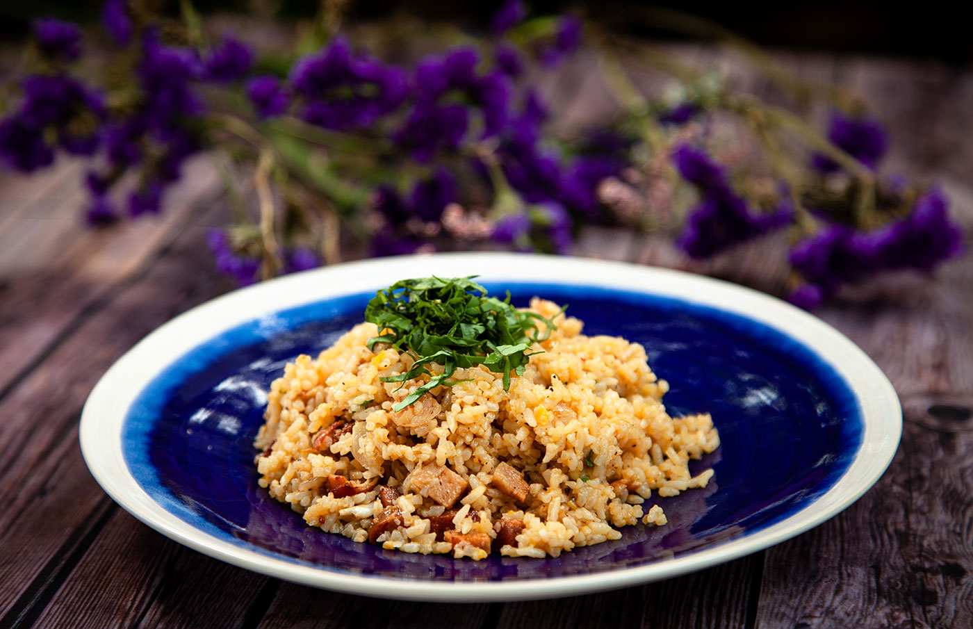 Fried Rice with Portuguese Sausage and Bacon