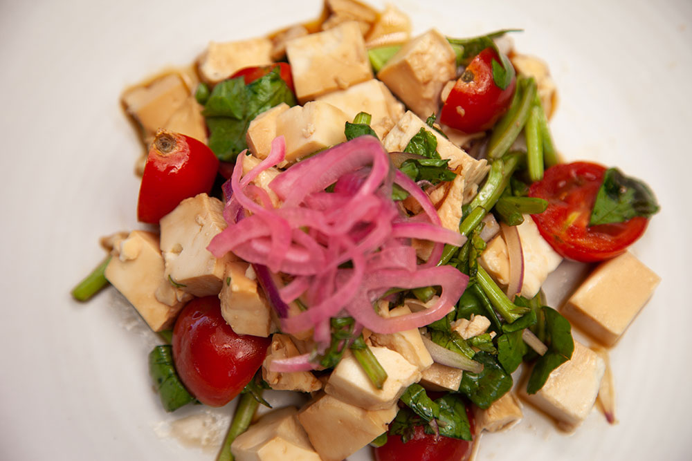 Tomato Tofu Watercress Salad