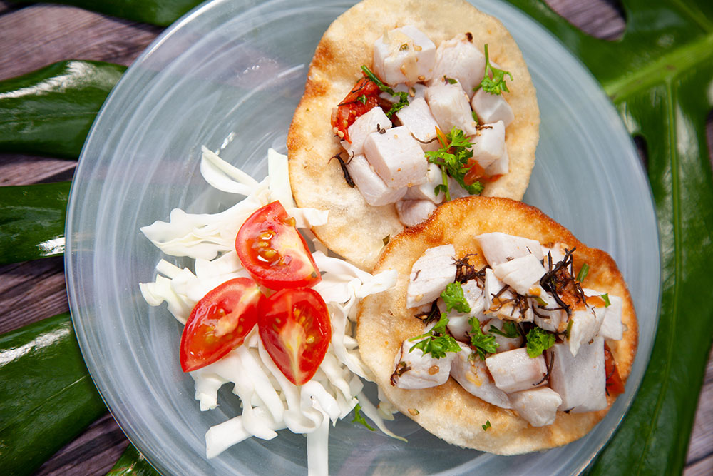 Hawaiian Style Ceviche Tostada