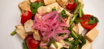 Tomato Tofu Watercress Salad