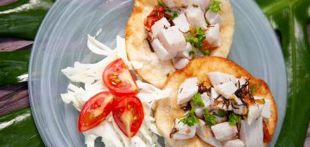 Hawaiian Style Ceviche Tostada